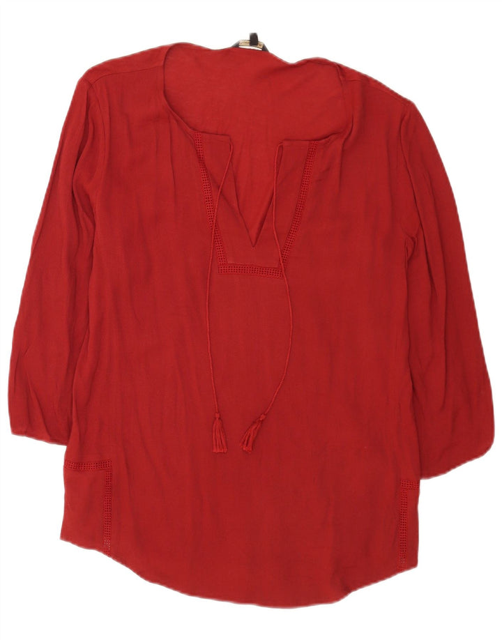 Massimo Dutti Top tunica da donna con maniche a 3/4 UK 14 Viscosa bordeaux media