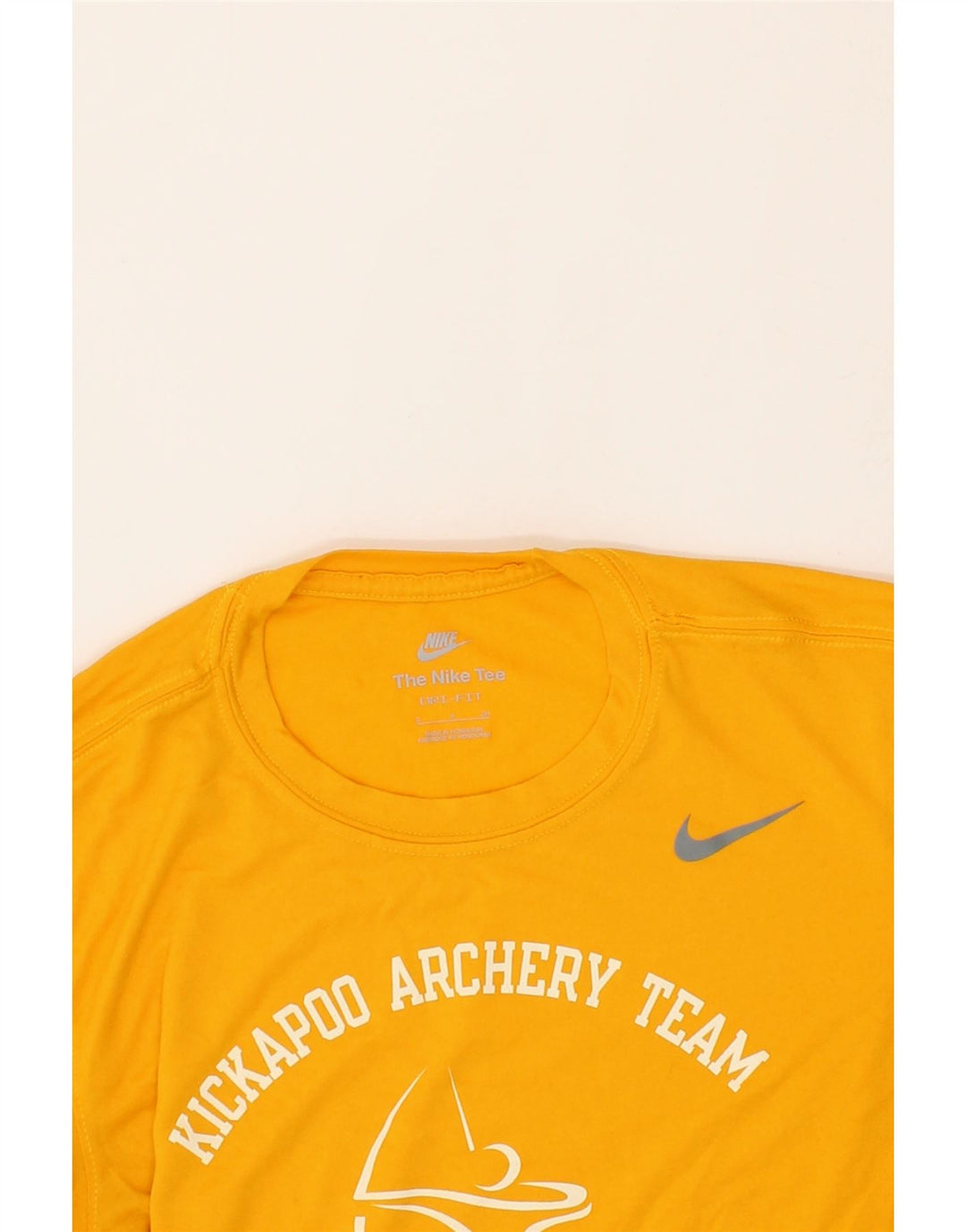 NIKE Mens Dri Fit Graphic T-Shirt Top Small Yellow Polyester Vintage Nike and Second-Hand Nike from Messina Hembry 