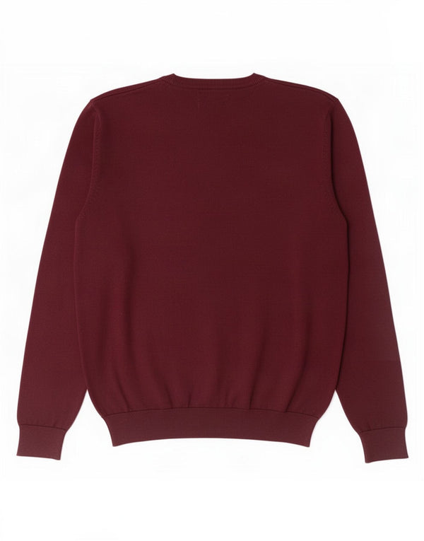 Maglione maglione girocollo da uomo Marks & Spencer grande bordeaux natalizio