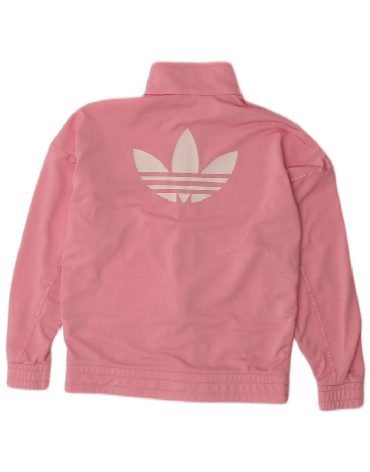 Giacca da ginnastica grafica per ragazze Adidas 11-12 anni in poliestere rosa
