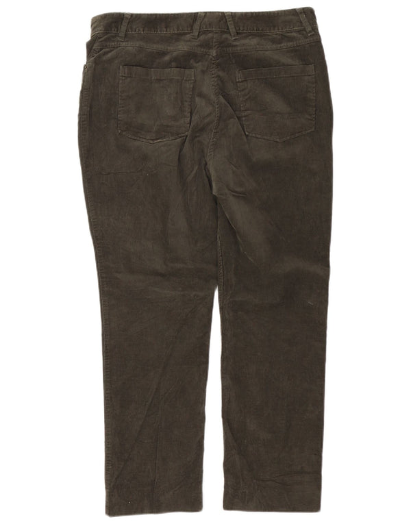 Pantaloni dritti in velluto a coste da donna Marks & Spencer UK 14 Large W34 L26 Khaki