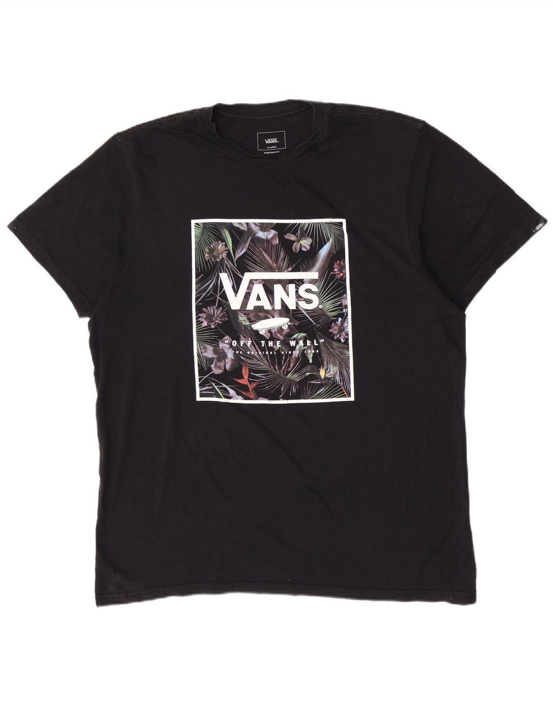 T-shirt grafica personalizzata da uomo Vans XL XL in cotone nero