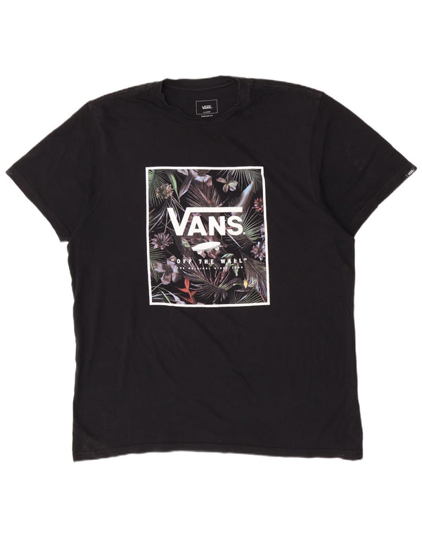 T-shirt grafica personalizzata da uomo Vans XL XL in cotone nero