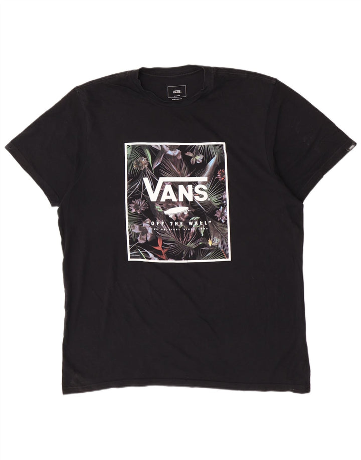 T-shirt grafica personalizzata da uomo Vans XL XL in cotone nero