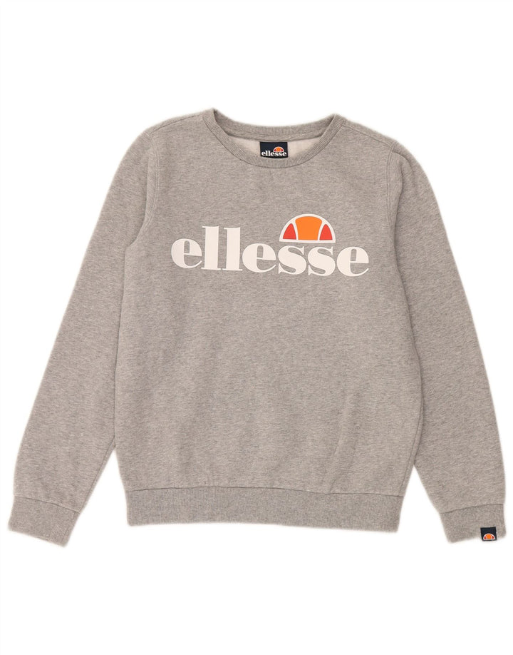 Felpa grafica per ragazzi Ellesse, maglione 12-13 anni, cotone grigio