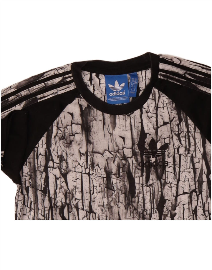 T-shirt grafica da uomo con motivo astratto ADIDAS Top XS poliestere nero