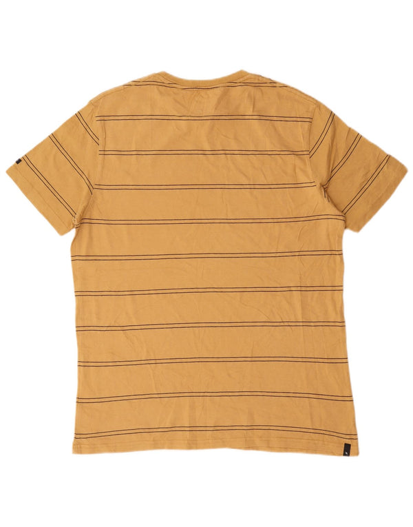 T-shirt da uomo Rip Curl vestibilità standard, top in cotone a righe gialle medie