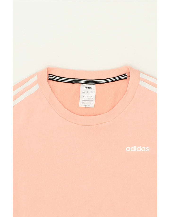 ADIDAS Womens Sweatshirt Jumper UK 8/10 Small Pink Cotton Vintage Adidas and Second-Hand Adidas from Messina Hembry 