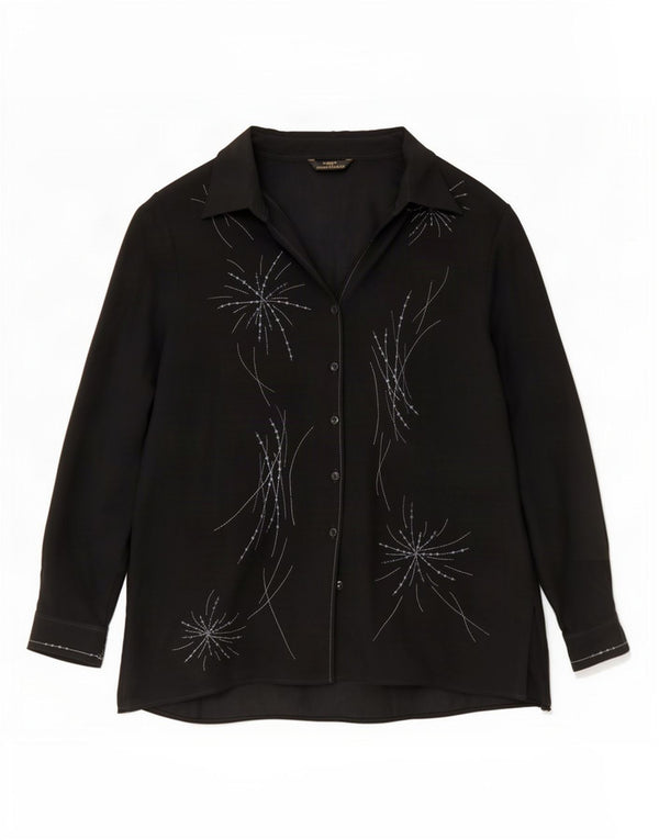 Marks & Spencer Camicetta con grafica St. Michael da donna UK 14 grande nera
