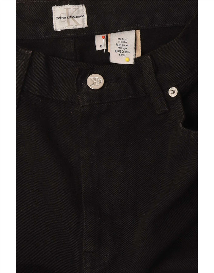 Jeans dritti da donna Calvin Klein US 8 medio W30 L29 cotone nero