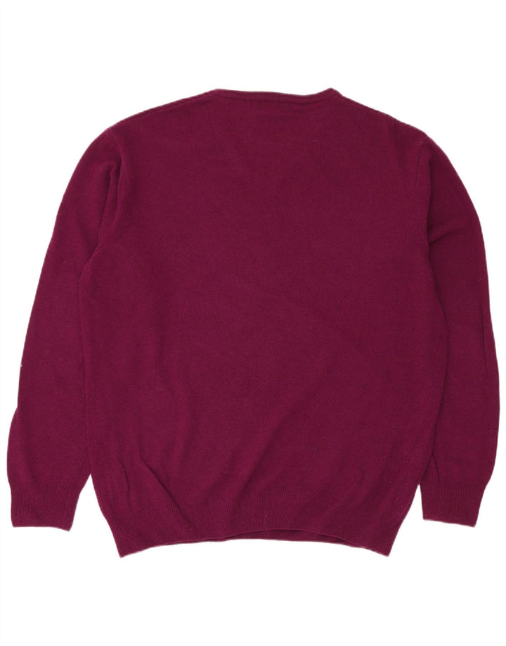 Maglione da uomo con scollo a V KAPPA 2XL Lana d'agnello viola