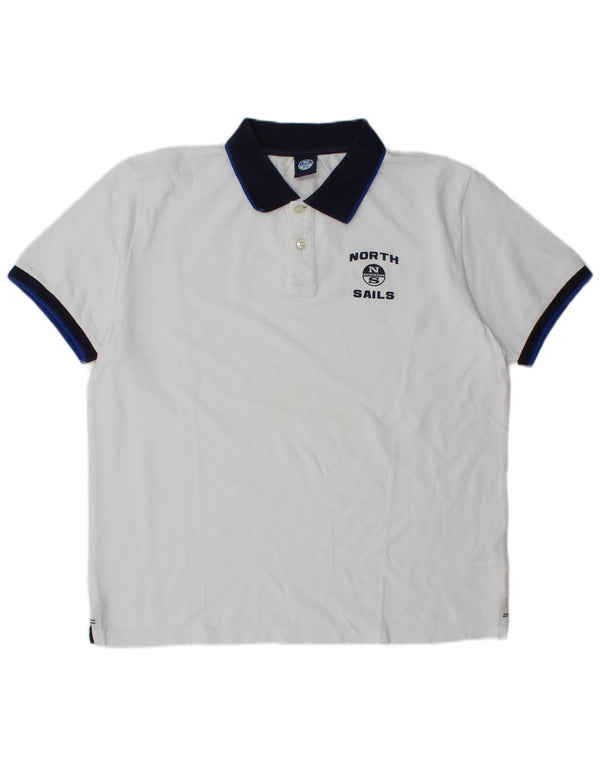 Polo da rugby da uomo North Sails XL in cotone bianco