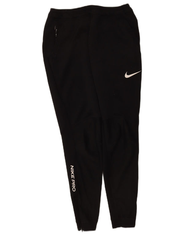 Pantaloni da tuta con grafica Nike Dri Fit da donna, pantaloni da jogging UK 12, medio, neri