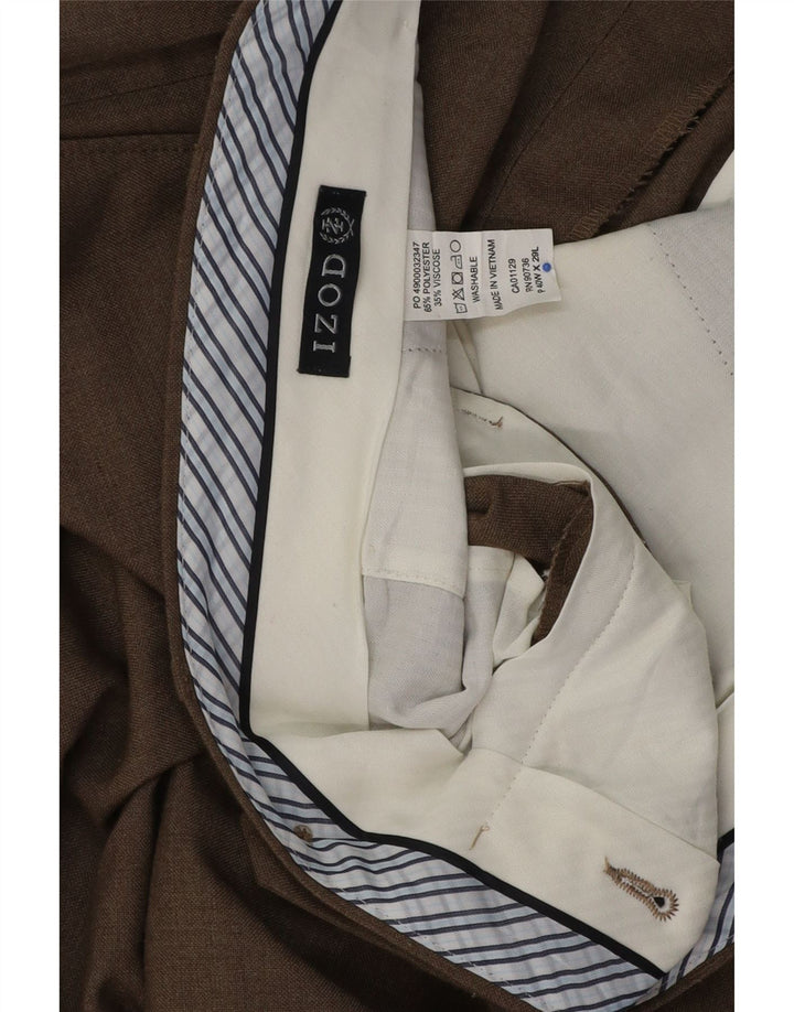 Pantaloni da abito dritti da uomo Izod W40 L29 poliestere marrone