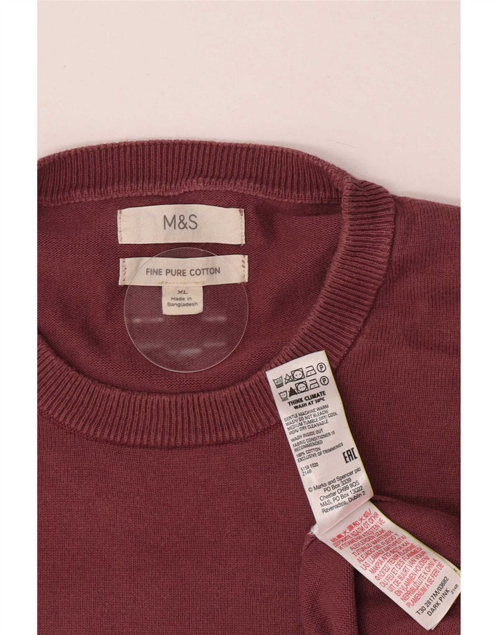 Maglione maglione girocollo da uomo Marks & Spencer XL in cotone rosa