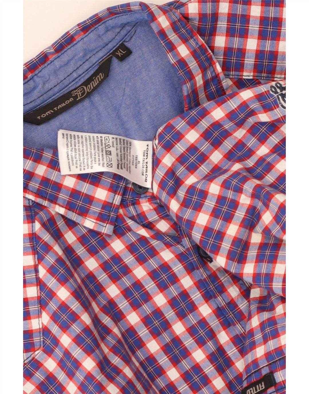 Camicia da uomo Tom Tailor XL in cotone a quadri blu