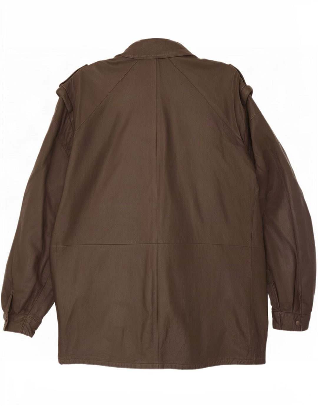 Giacca in pelle militare vintage da uomo IT 54 2XL Marrone