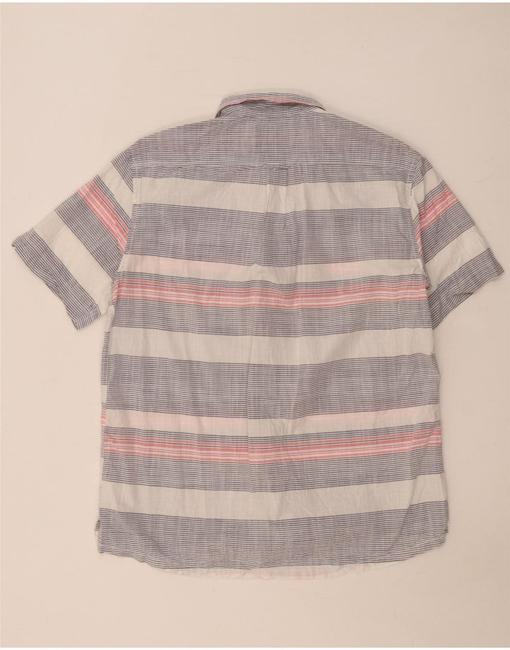 Camicia da uomo a maniche corte Joules in cotone a righe grandi blu
