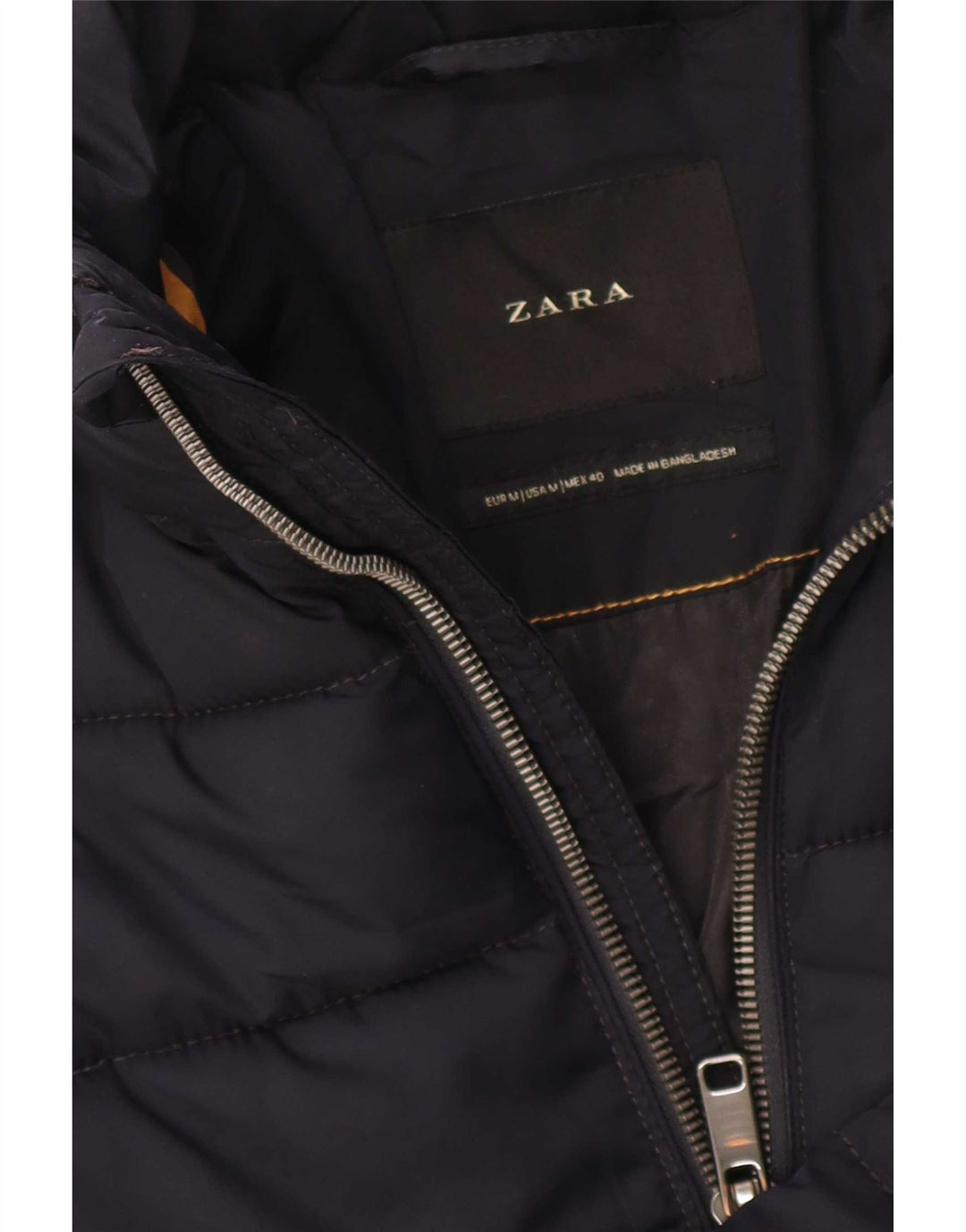 Giacca imbottita con cappuccio da uomo Zara UK 38 medio blu navy