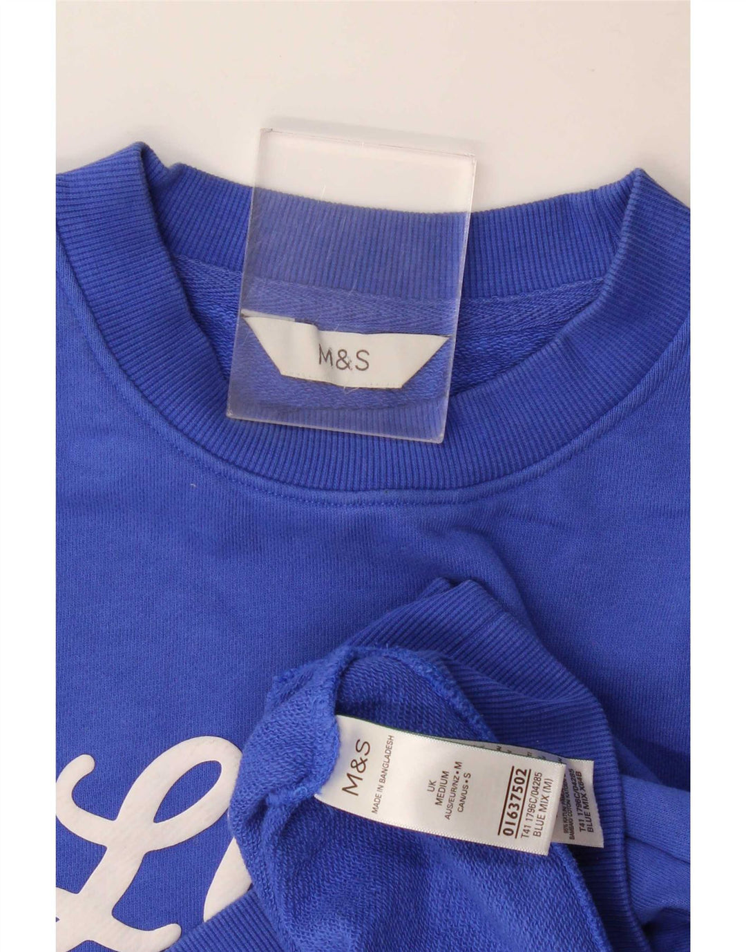 Felpa grafica Marks & Spencer da donna Lisbona UK 14 Blu medio