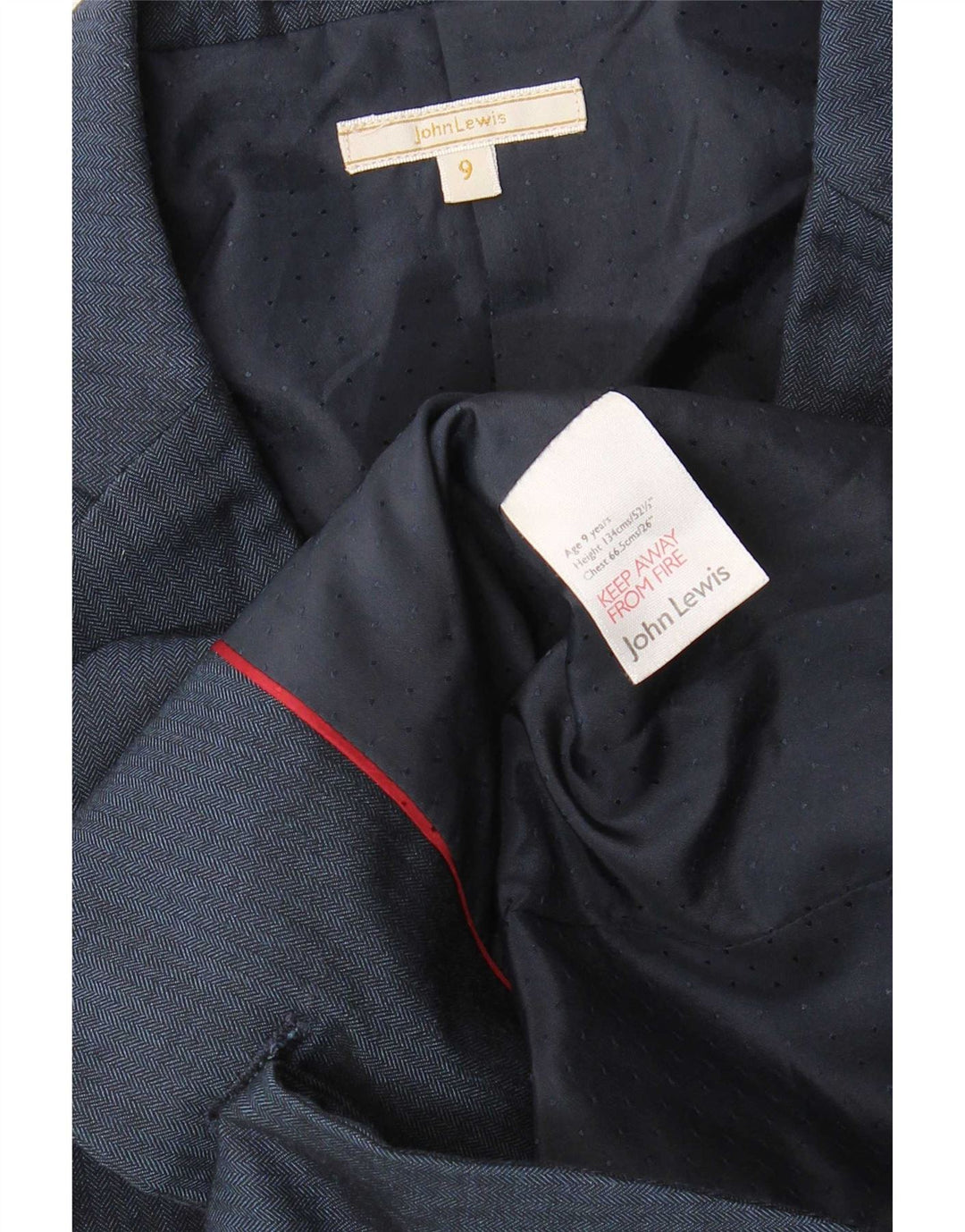Giacca blazer a 2 bottoni da ragazzo John Lewis 8-9 anni in poliestere blu navy