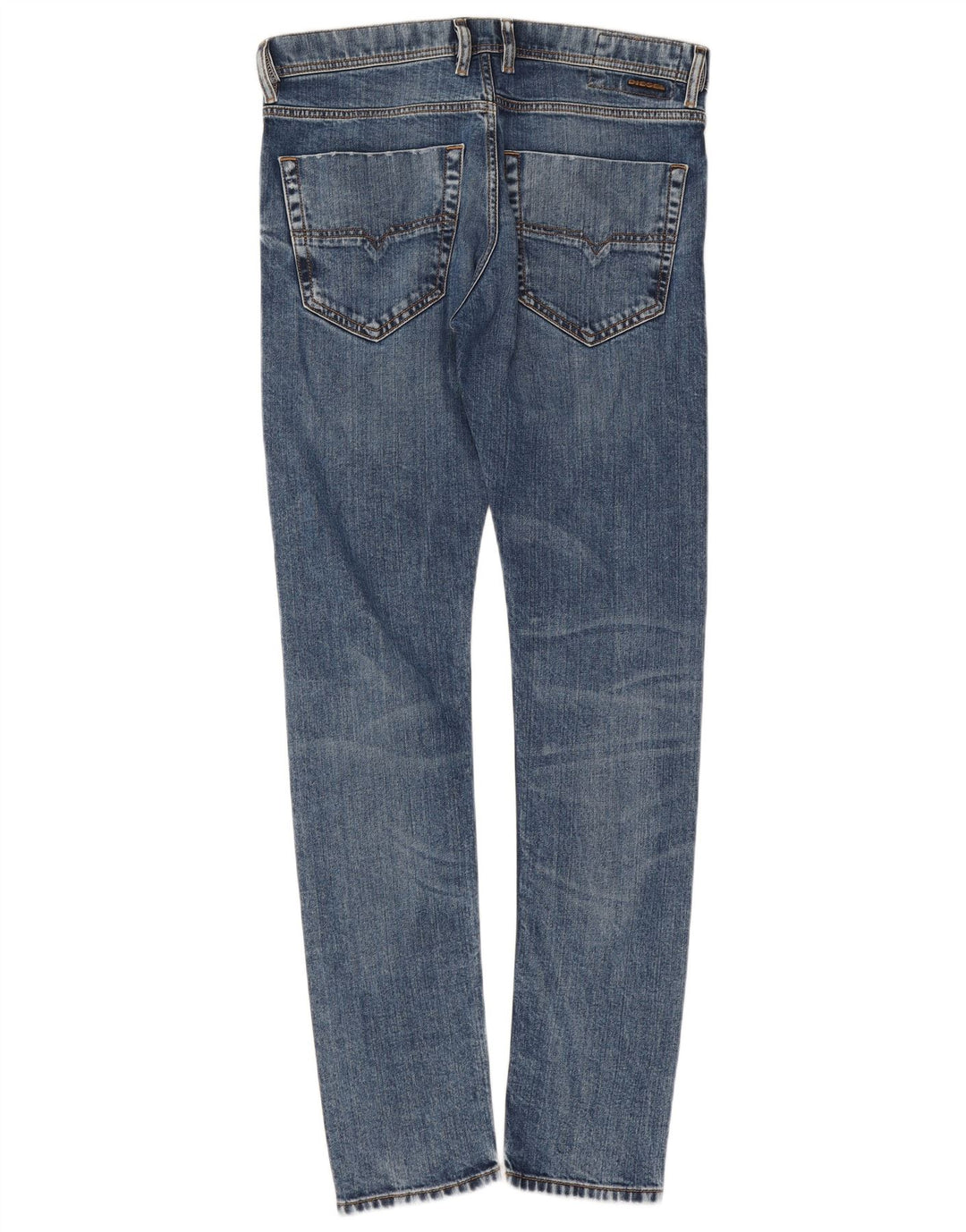 Jeans slim carota da donna Diesel effetto consumato W30 L32 cotone blu