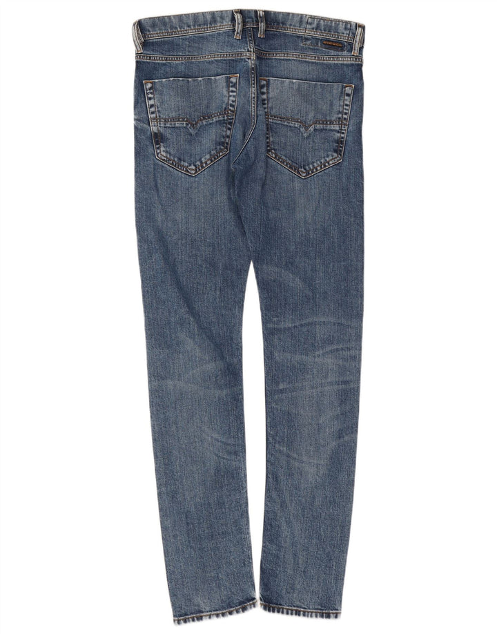 Jeans slim carota da donna Diesel effetto consumato W30 L32 cotone blu
