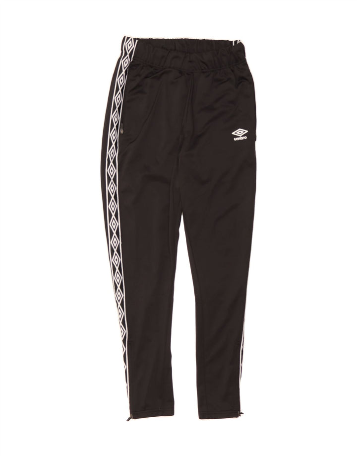 UMBRO Mens Graphic Tracksuit Trousers Small Black Polyester Vintage Umbro and Second-Hand Umbro from Messina Hembry 