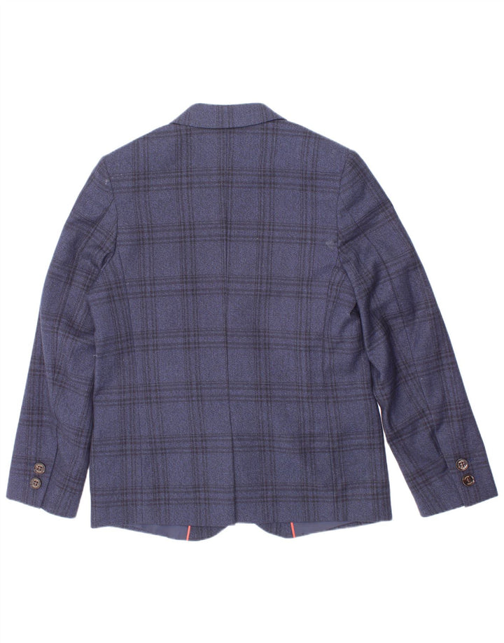Giacca blazer a 2 bottoni da ragazzo Ted Baker 7-8 anni in poliestere a quadri blu navy