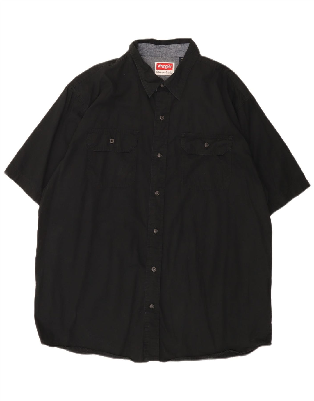 WRANGLER Camicia a maniche corte da uomo grande in cotone nero