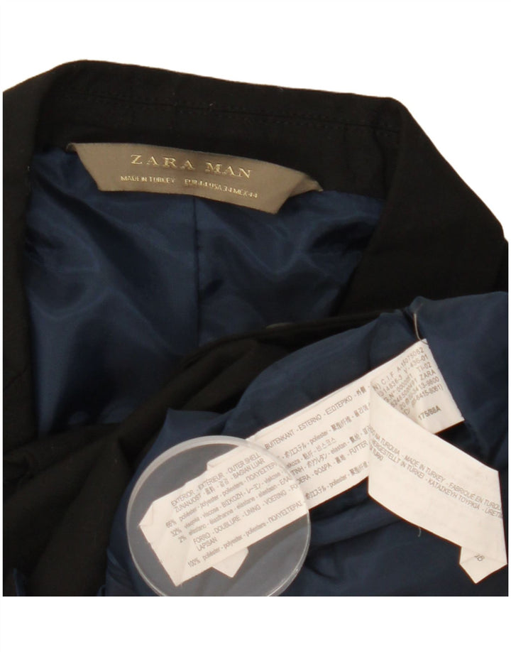 Giacca blazer da uomo a 2 bottoni Zara EU 44 XS poliestere nero