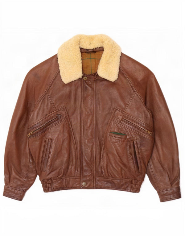 Giacca in pelle da uomo Marcos UK 42 XL Marrone