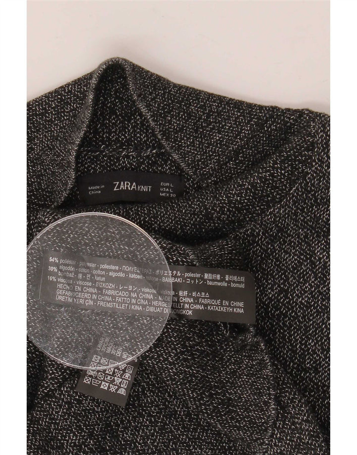 Top Zara da donna, camicetta regolare, taglia UK 16, grande poliestere chiazzato grigio