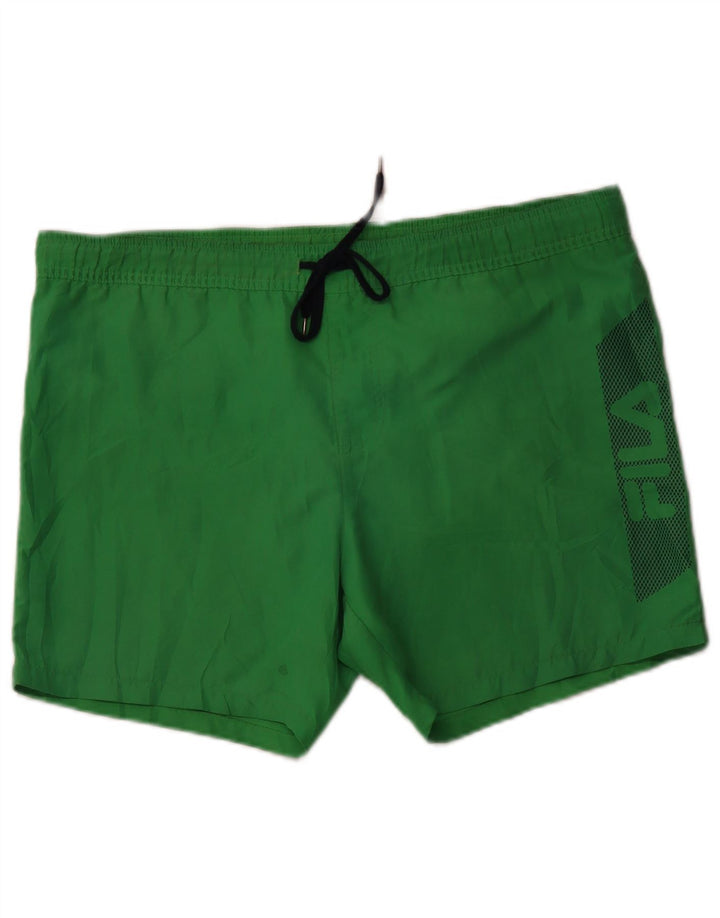 Pantaloncini da bagno grafici da uomo FILA in poliestere verde medio