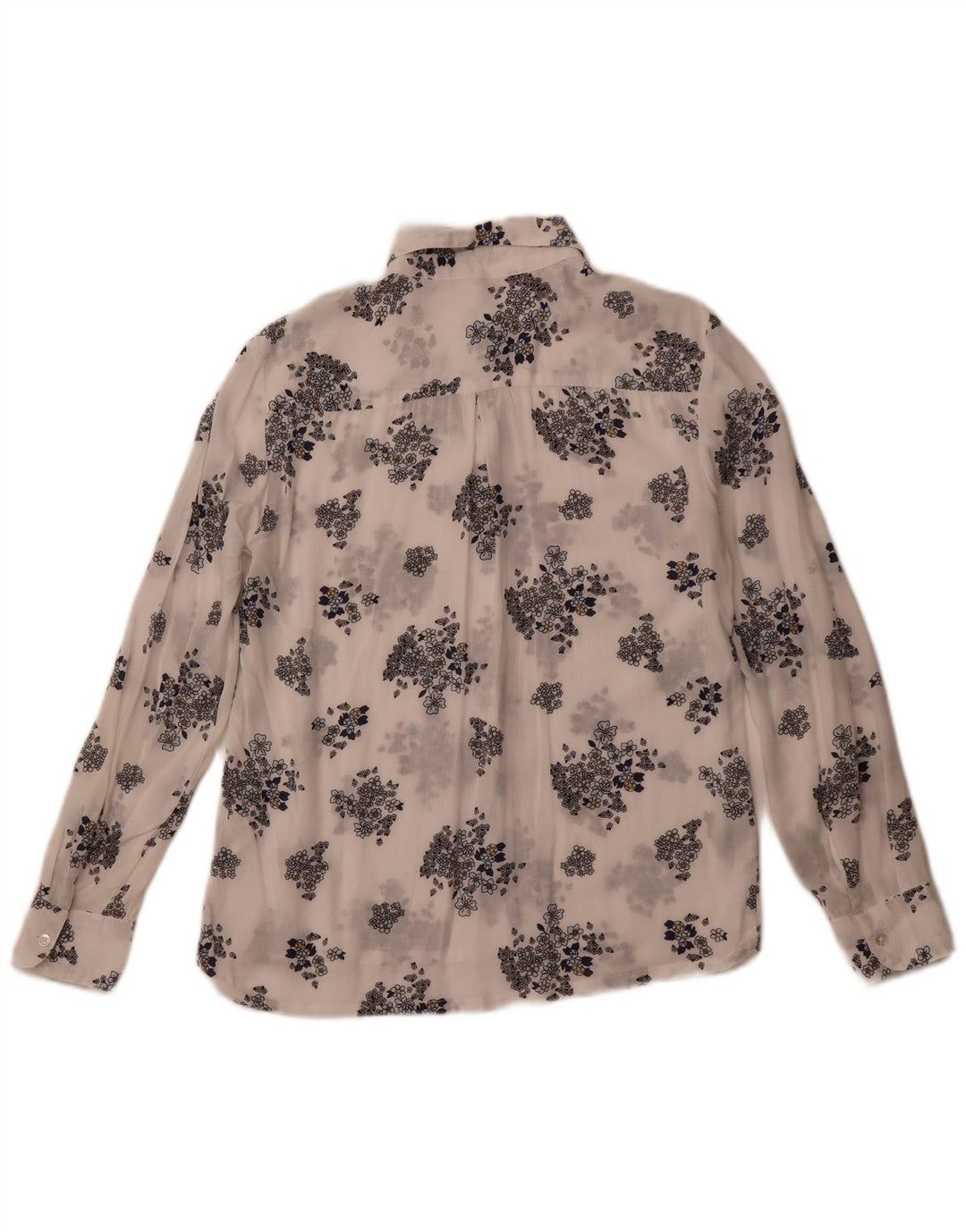 Camicia trasparente da donna BENETTON UK 6 XS modal floreale bianca