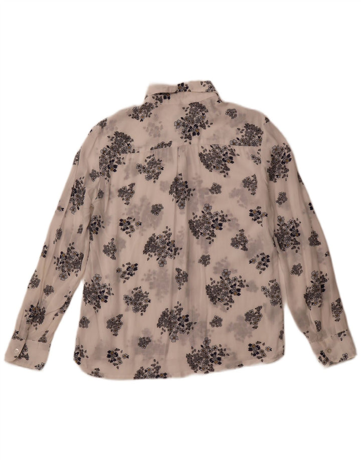 Camicia trasparente da donna BENETTON UK 6 XS modal floreale bianca