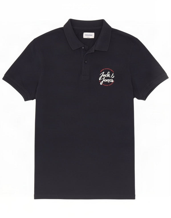 Jack & Jones Mens Polo Shirt XL Navy Blue Cotton