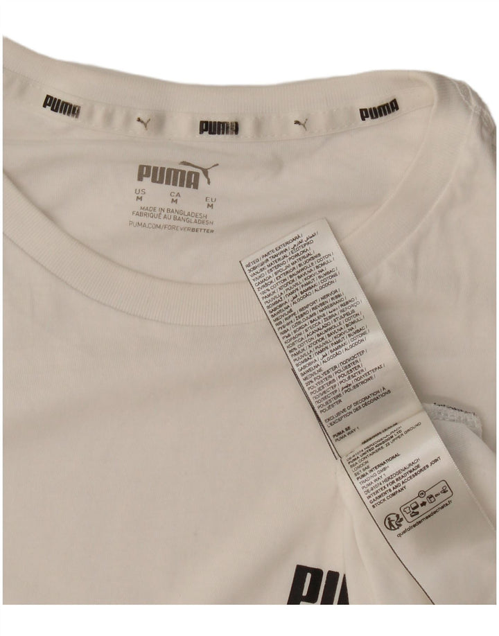 T-shirt da uomo Puma Top in cotone bianco medio
