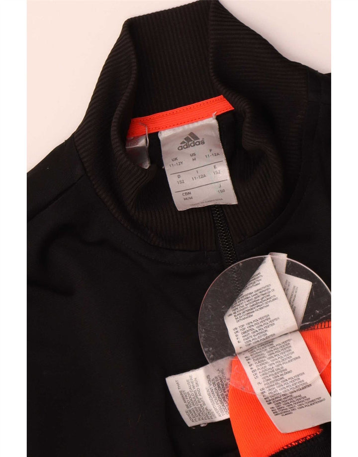 Giacca da tuta da ragazzo Adidas 11-12 anni in poliestere color block nero