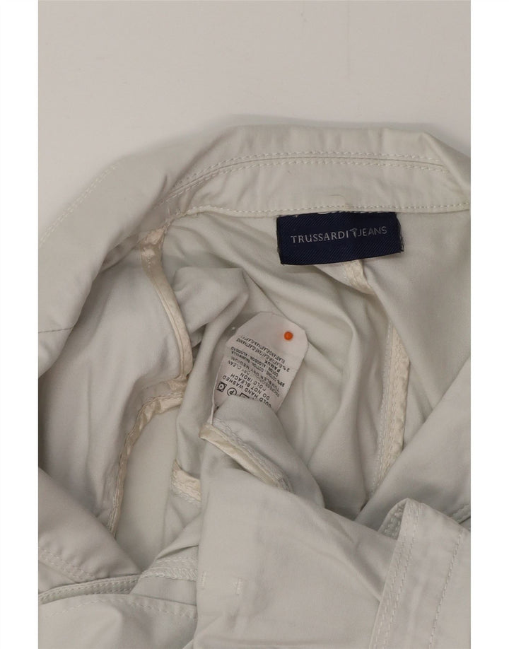 Giacca Blazer 3 Bottoni Donna TRUSSARDI IT 40 Small Cotone Bianco