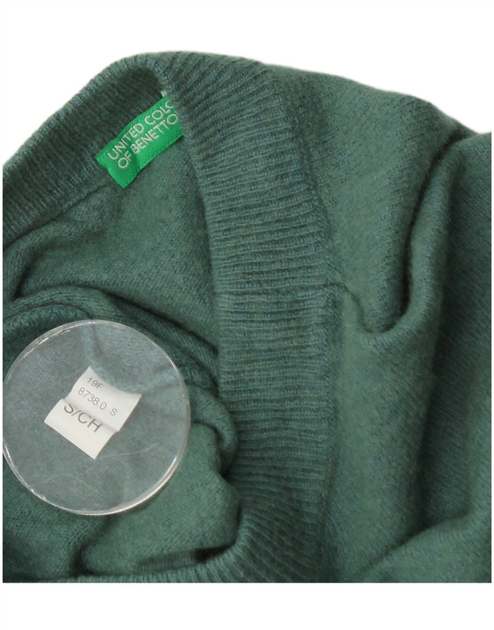 Maglione maglione girocollo oversize da donna Benetton UK 10 piccolo verde