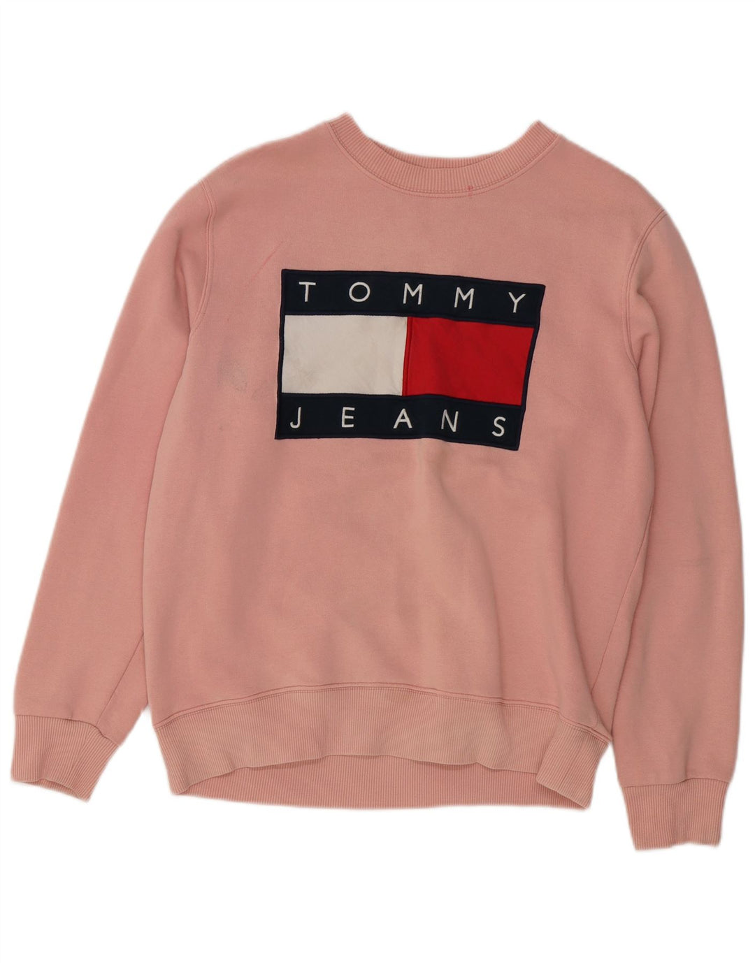 TOMMY HILFIGER Felpa con grafica da donna Maglione UK 14 Cotone rosa medio