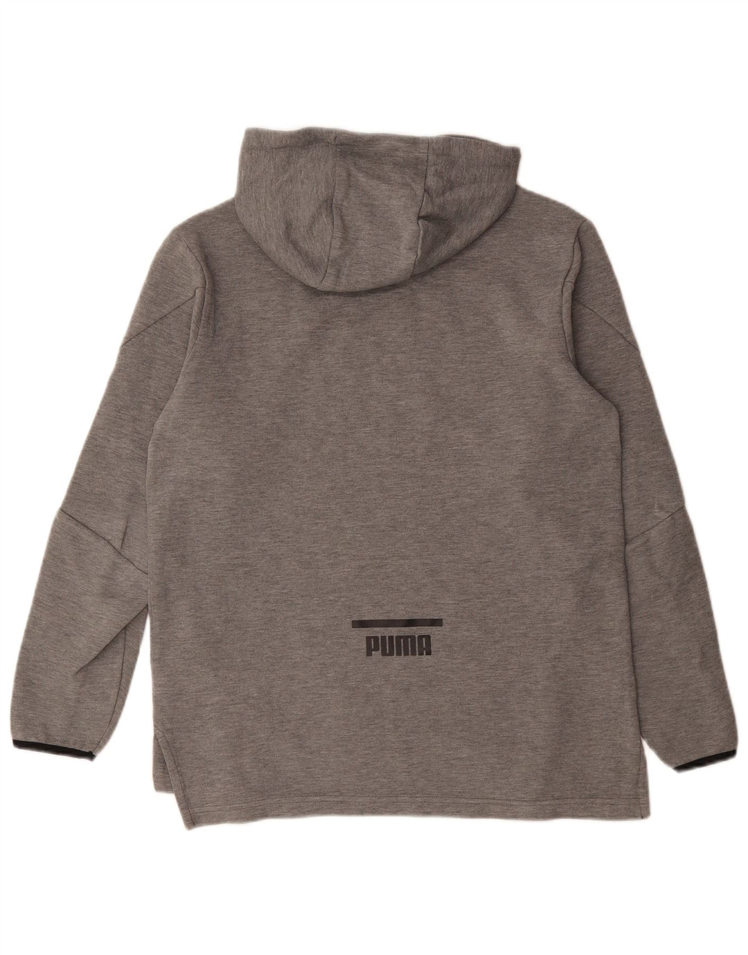 PUMA Mens Hoodie Jumper Small Grey Cotton