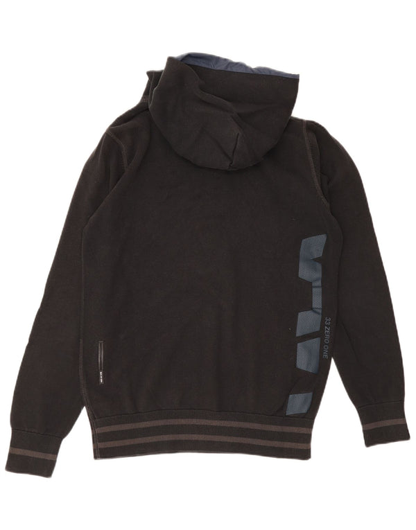 Felpa con cappuccio grafica da uomo G-Star, grande cotone a righe nere