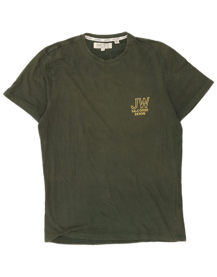 T-shirt grafica da uomo Jack Wills Top in cotone kaki medio
