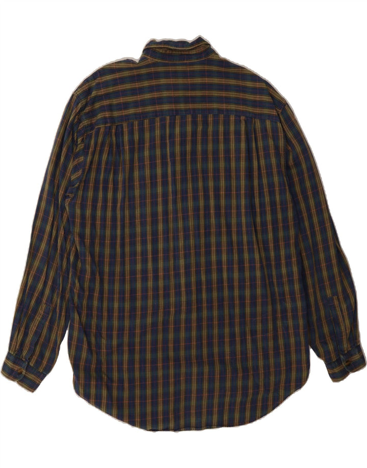 DOCKERS Mens Shirt Medium Navy Blue Check Cotton Vintage Dockers and Second-Hand Dockers from Messina Hembry 