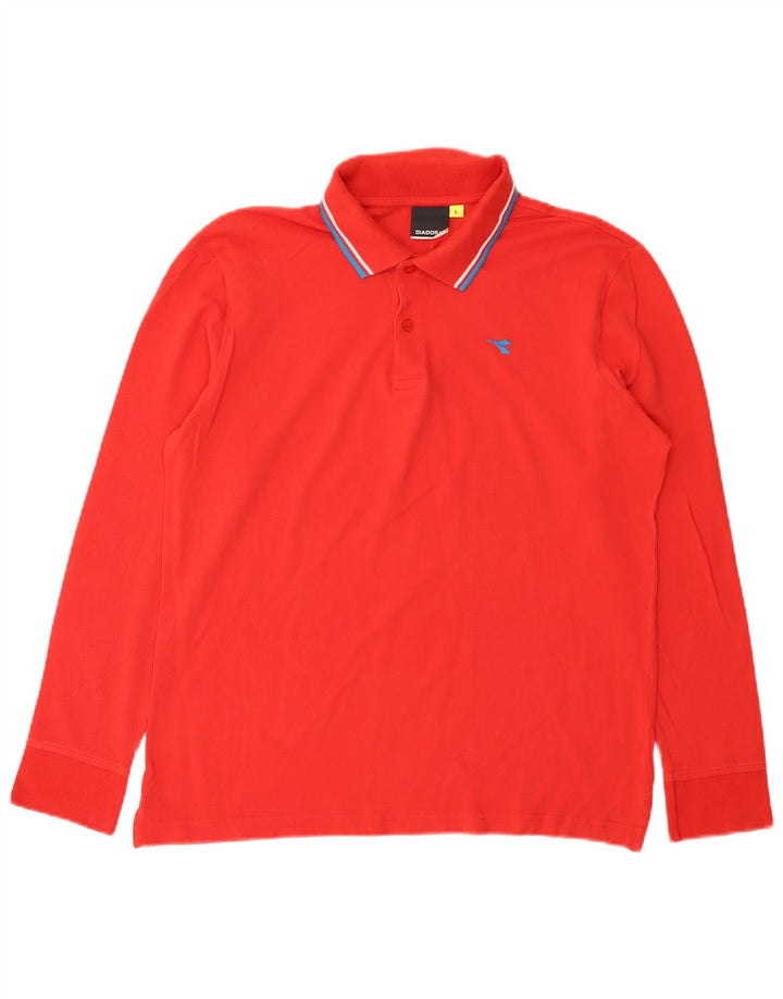 Polo Diadora Uomo Manica Lunga Large Rossa