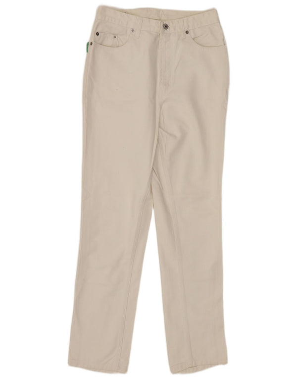 Jeans affusolati da donna BENETTON W32 L30 cotone bianco