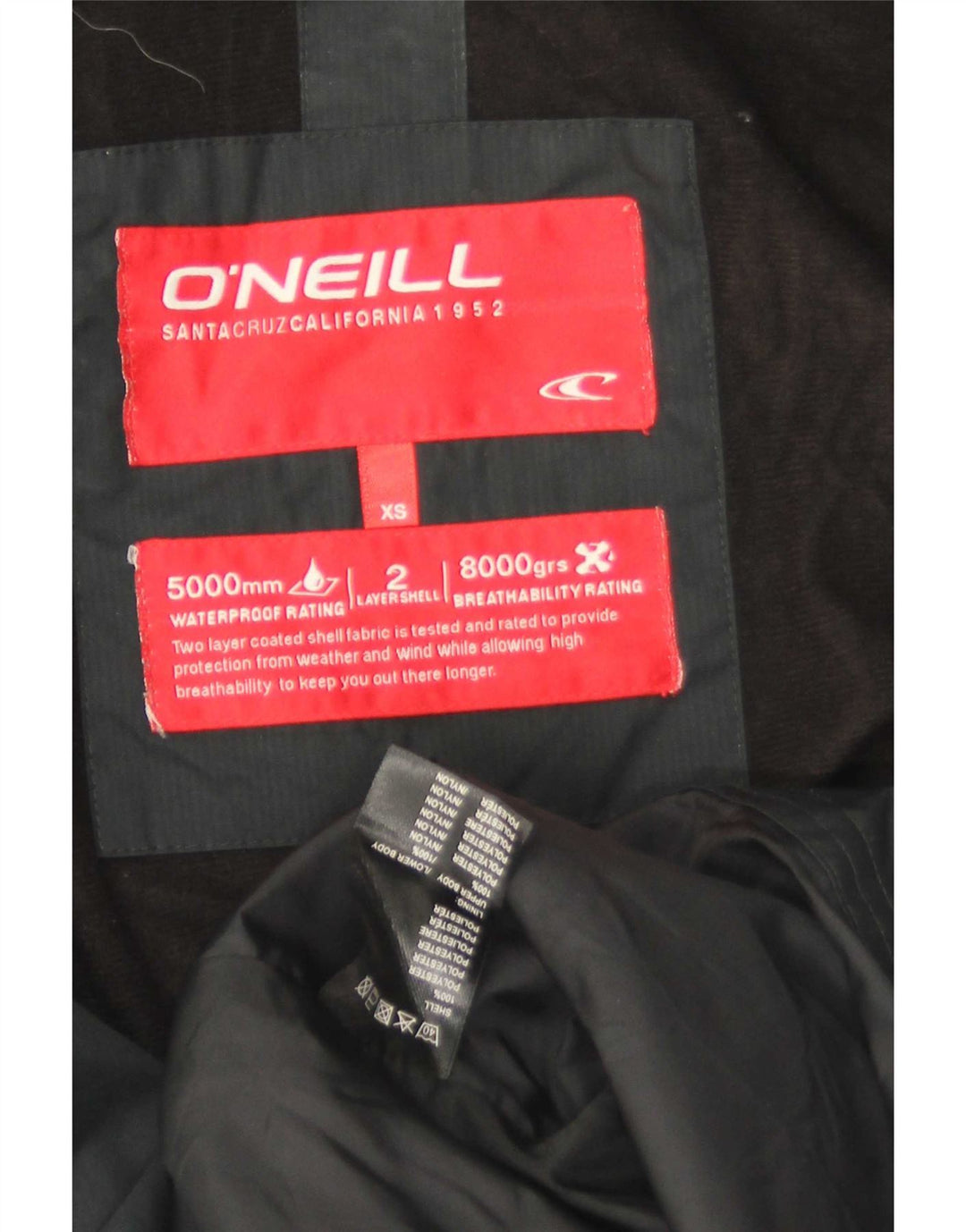 Giacca a vento con cappuccio grafica da uomo O'Neill UK 34 XS poliestere nero