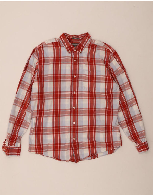 EDDIE BAUER Camicia da uomo dalla vestibilità classica, grande cotone scozzese rosso
